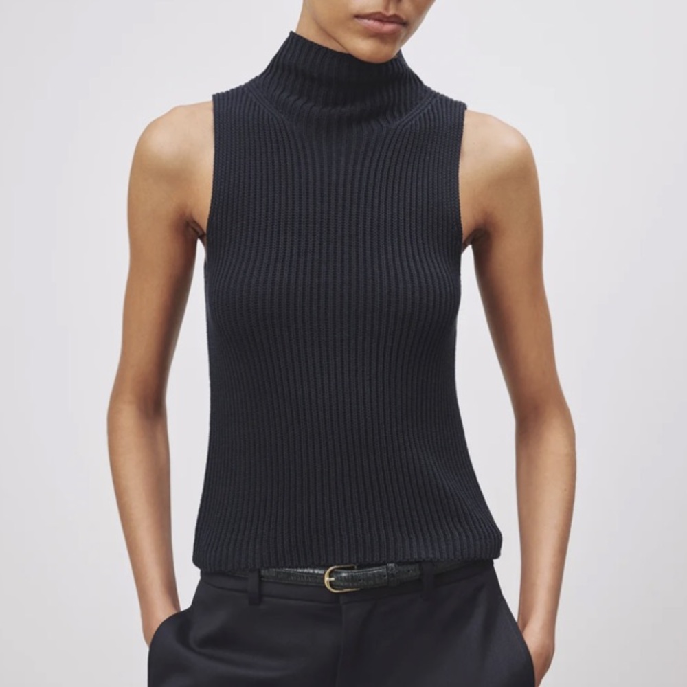Nili Lotan Sonia Sweater Tank in Dark Navy